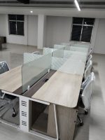 One Person Office Work Station – Imported Metal Frame, 25mm Melamine Top & 10mm Glass Divider | Office Desk in Bangladesh - Image 4