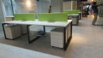 4 Person Office Workstation Table in Bangladesh – Smart Furniture with Metal Frame, Melamine Top & Glass Divider - Image 3