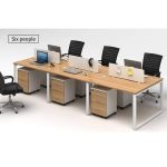4 Person Office Workstation Table in Bangladesh – Smart Furniture with Metal Frame, Melamine Top & Glass Divider - Image 5