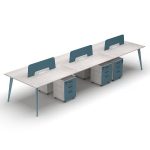 One person Work Station – Imported Metal Frame, 25mm Melamine Top & 10mm Glass Divider | Office Desk in Bangladesh - Image 4