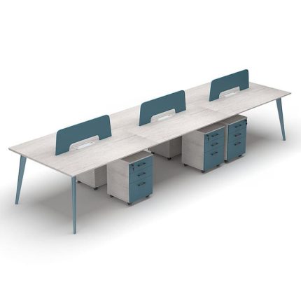 One person Work Station – Imported Metal Frame, 25mm Melamine Top & 10mm Glass Divider | Office Desk in Bangladesh