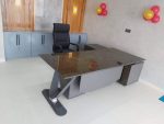 Executive Boss Table – Imported Metal Frame & HPL Finish | Luxury Office Table in Bangladesh - Image 3